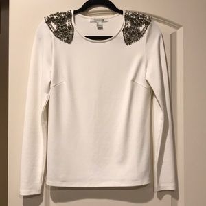 Long sleeve shirt with sparkle beading
